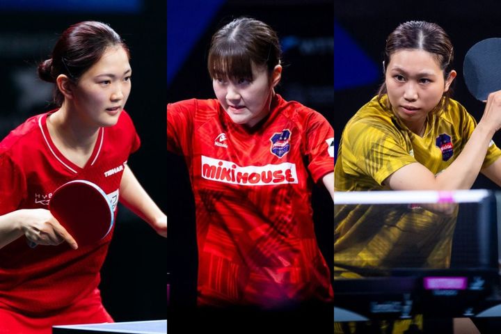 木原美悠、大藤沙月、佐藤瞳（C）WTT