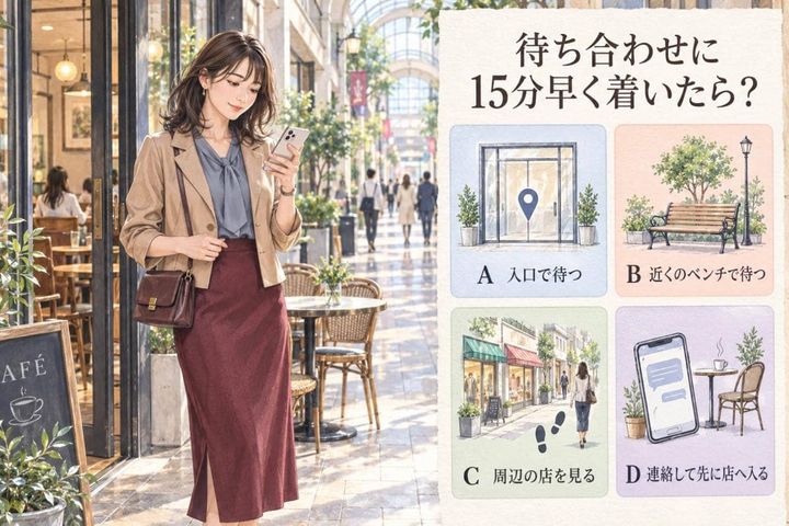 【心理テスト】待ち合わせに15分早く着いたら？あなたが“人間関係で大切にしていること”を診断