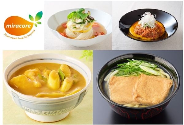 道頓堀今井「きつねうどん」、ぴょんぴょん舎「盛岡冷麺」、若鯱家「カレーうどん」など、日本各地の専門店の味を植物性で再現