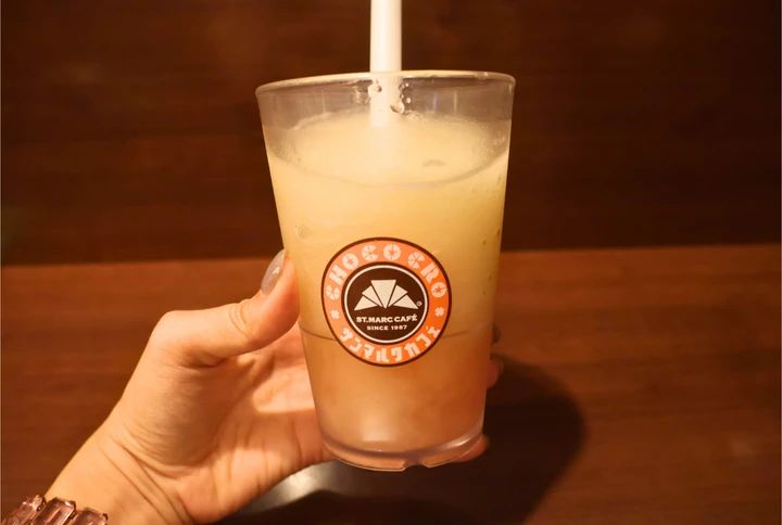 サンマルクの旨み蜜「梨」スムージーwith桃ジュレ