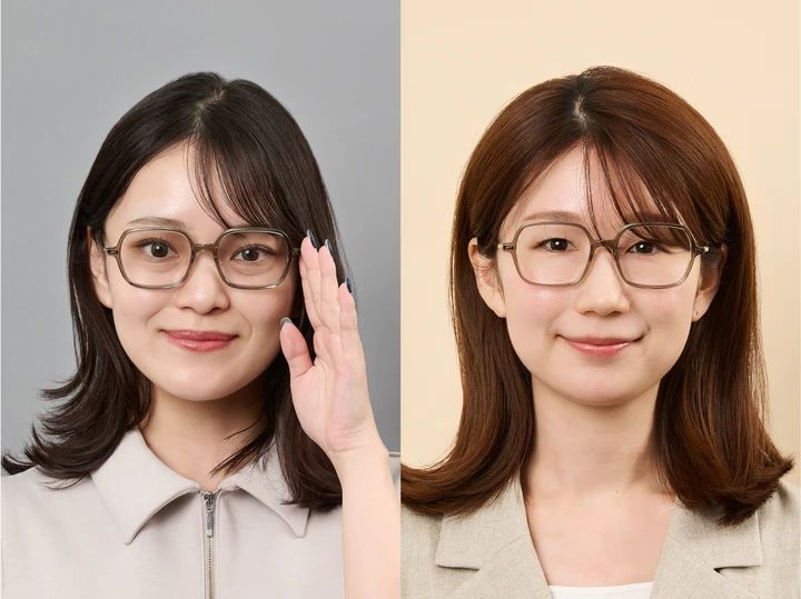 アイヴァン Highland メガネ 顔タイプでかけ比べ 着用画像