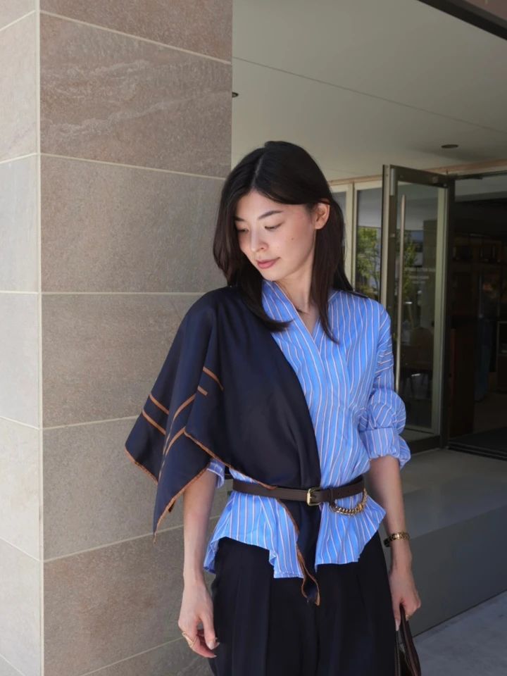 【スカーフコーデ】買ったのに着こなせない服を活かす！ZARA・H&Mの大人コーデ_12