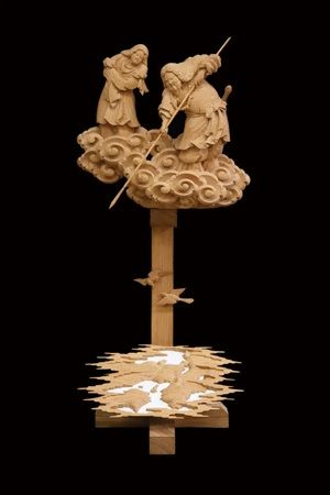 【京都府京都市】岸和田を拠点に日本の神話と伝説を刻む美術木彫師の河合賢申氏が、展示会を開催