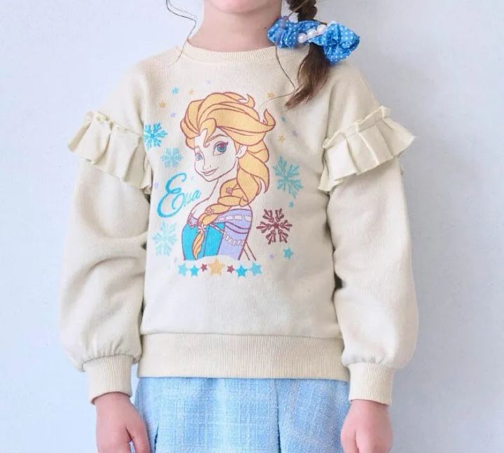 肩フリル裏毛プルオーバー エルサ