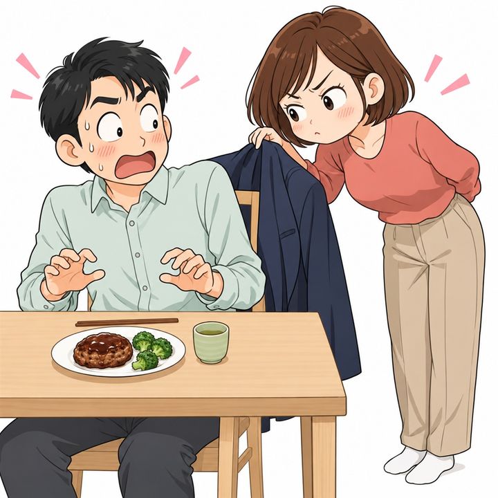「残業で夕飯も食べてない」温め直した料理に箸が進まない夫、上着に近づいた妻の問いかけに凍りついた