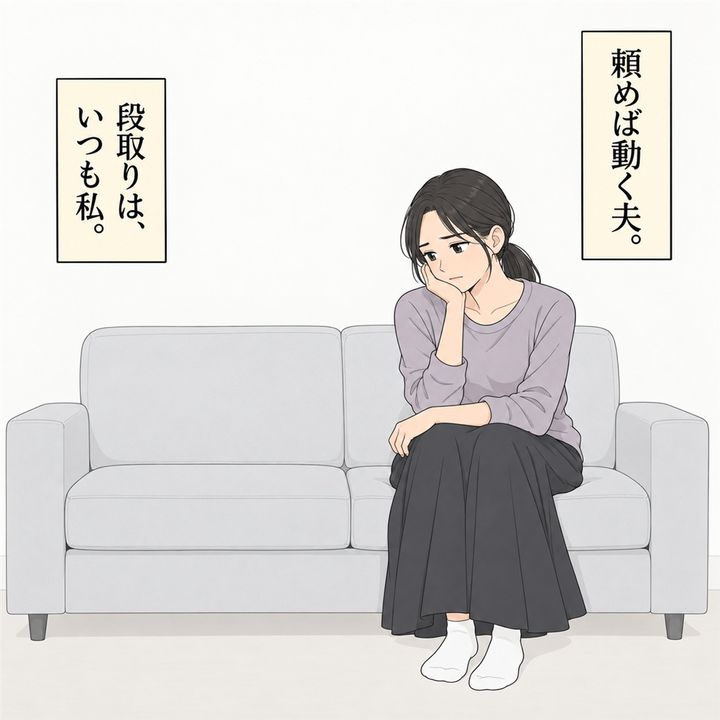 頼めば動く夫ですが、家事の段取りは私任せです。