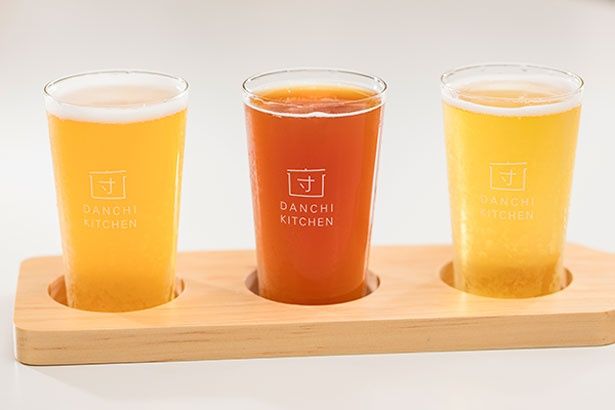 何を飲もうか迷ったら、「3種飲み比べセット」(1200円)がおすすめ／「団地キッチン」田島