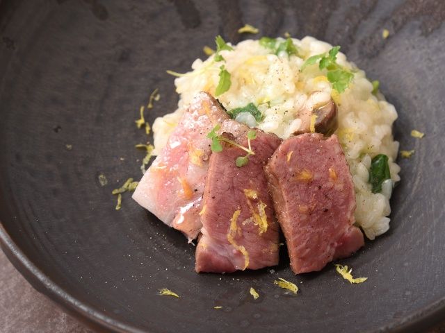 菜の花と豚肩ロースのリゾットの画像