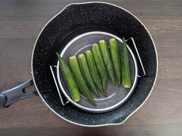 ダイソー 取っ手付浅型メッシュザル 使用例