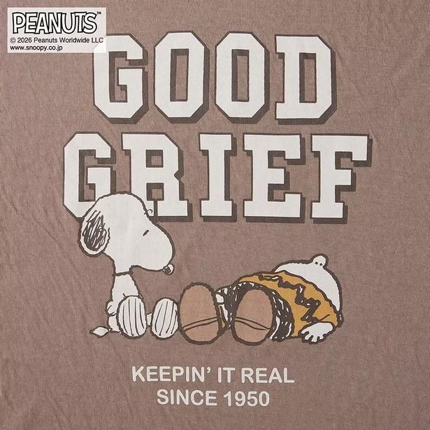 スヌーピーとチャーリー・ブラウンの「GOOD GRIEF」デザイン