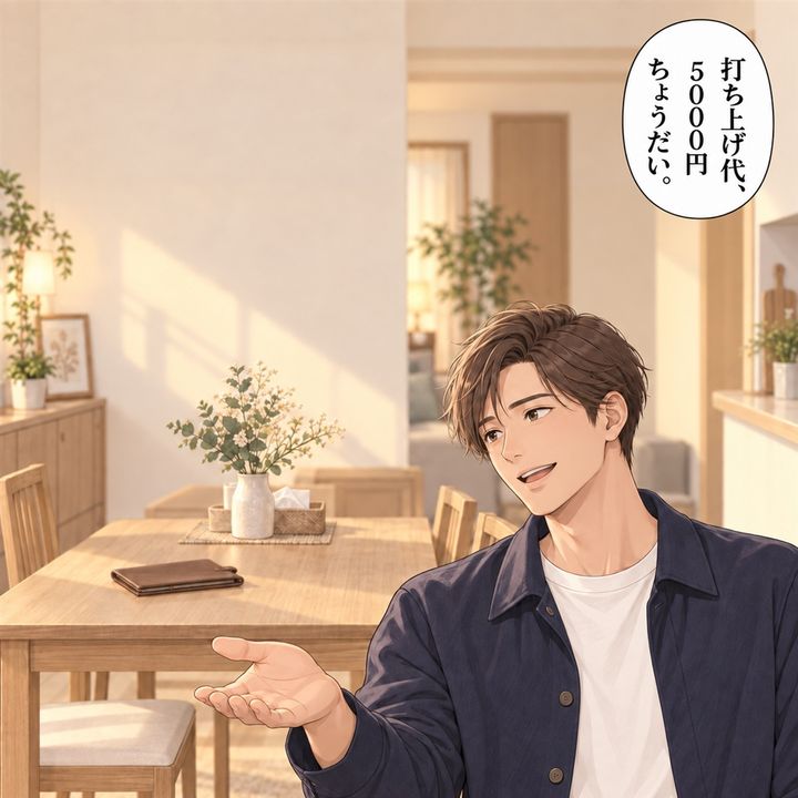 夫は私に、打ち上げに使う五千円を求めてきます。