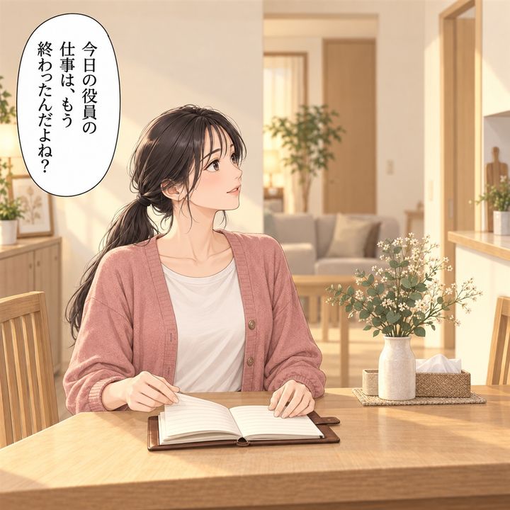 私は手帳を開き、今日の活動は終わったのか聞きます。