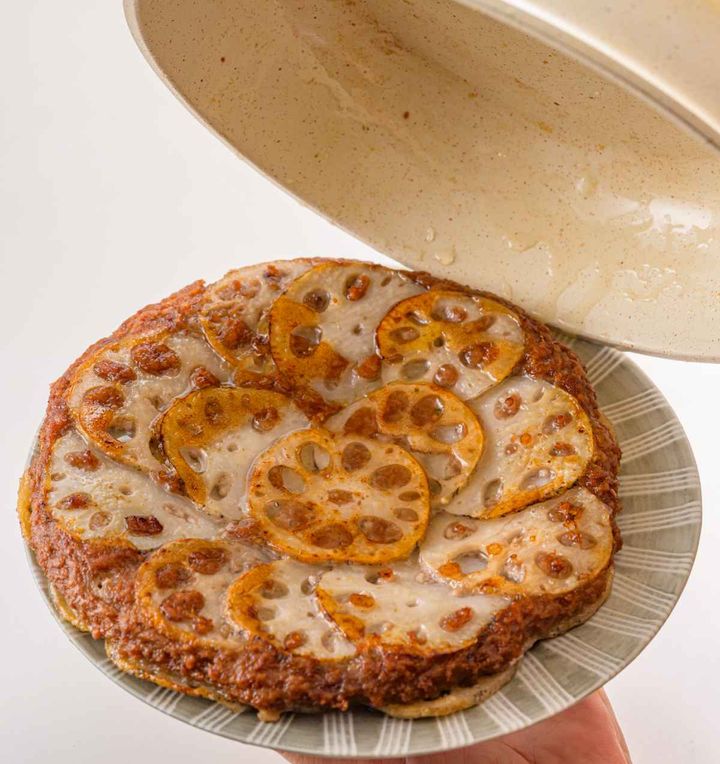 「ワンパン！れんこんはさみ焼き」レシピ