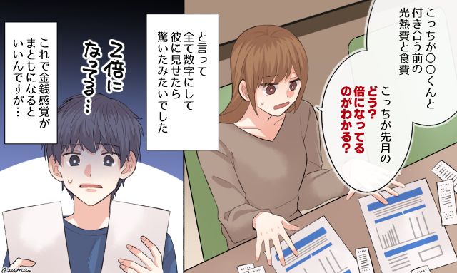 「俺のせいでこんなに変わってたの…？」家に入り浸る彼氏にリアルな生活費を突きつけた話