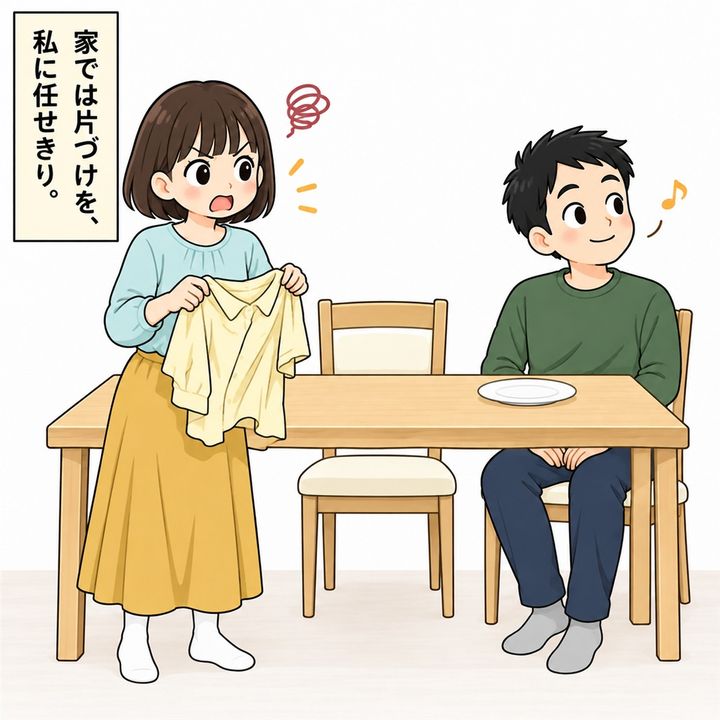 外では気遣い上手な夫も、家では片づけを私に任せます。