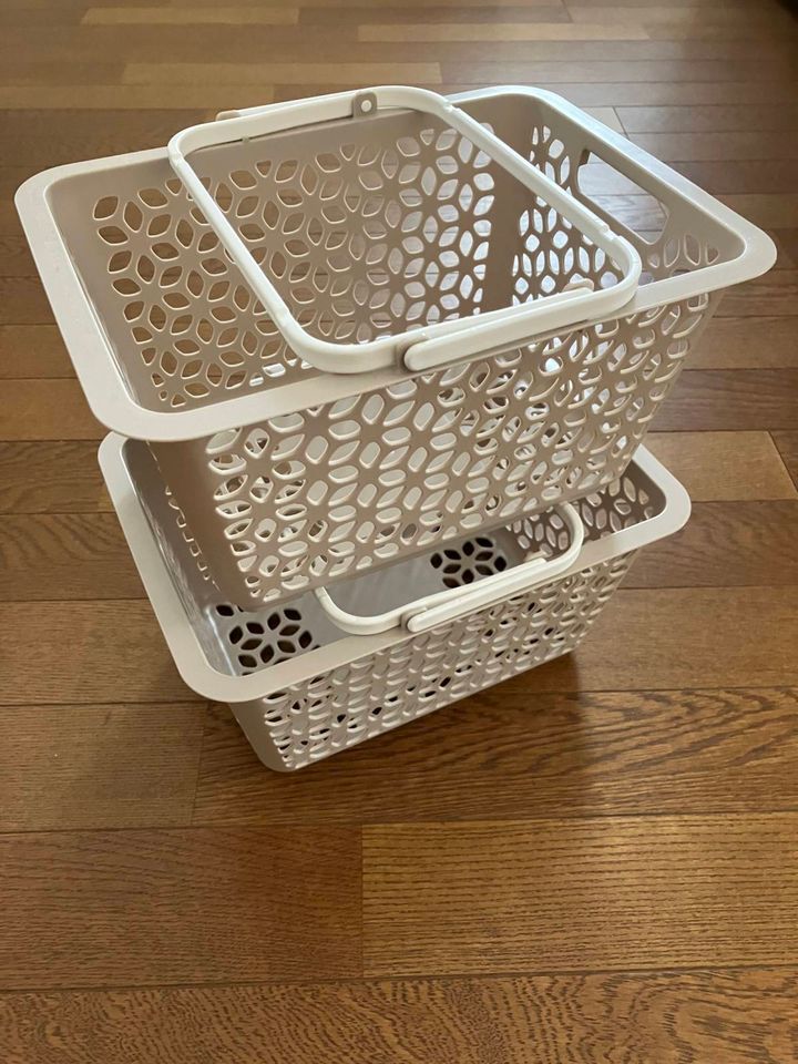 セリア：ハンドル積重ねバスケット ミニ