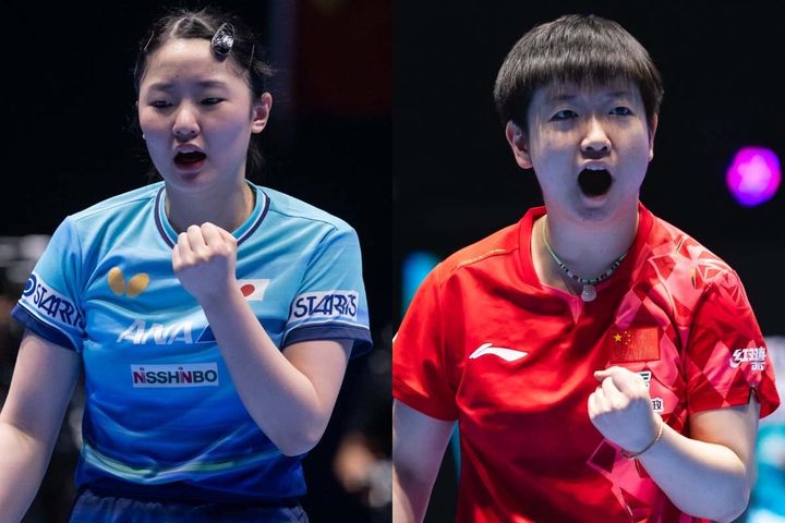 張本美和、孫穎莎（C）WTT