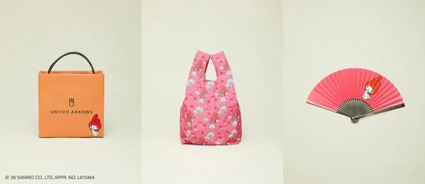 左から、ショッパートート、エコトート、扇子 (C)'26 SANRIO CO.,LTD.APPR.NO.L672464