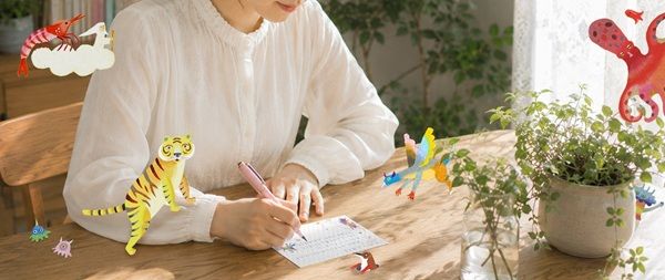 色エンピツ作家・かわばたあきこさんの新作アートグッズ「和紙一筆箋」が発売！