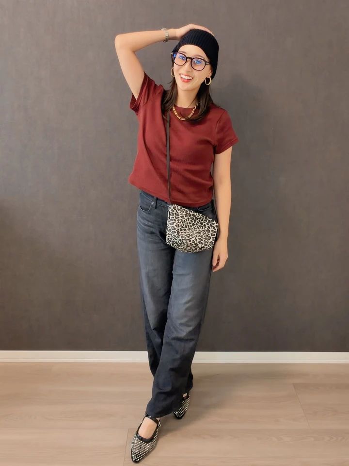 【UNIQLO着用コーデ】EZYワイドストレートジーンズ GRAY