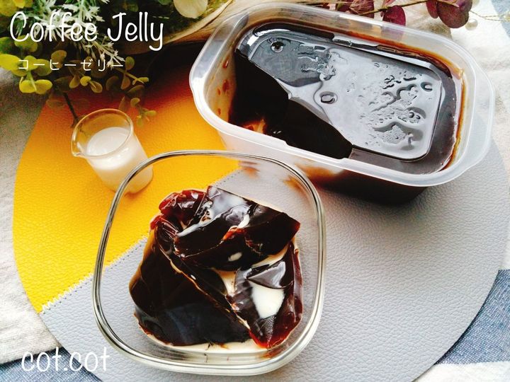 タッパーそのままで作る。冷え冷えで食べたい！コーヒーゼリー