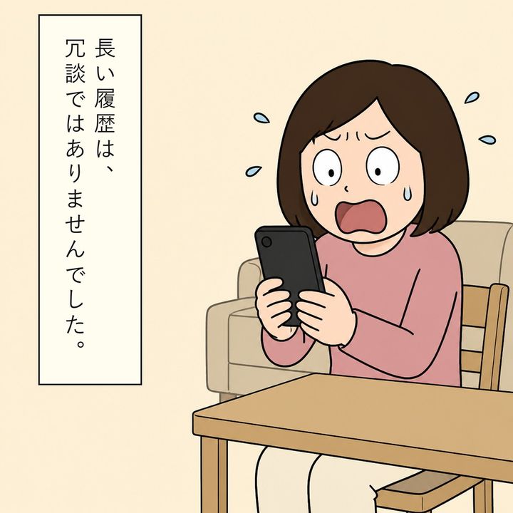 妻は夫のスマホに残った長いやりとりを確かめます