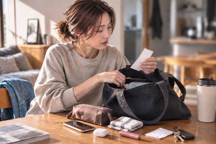 バッグの中、レシートや小物でごちゃついてない？“毎日使う物”だけを残す整理のコツ