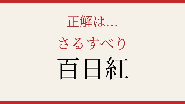 【難読漢字】何と読むか分かる？夏の庭を彩る花の解答画像