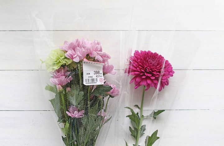 アレンジの菊の花