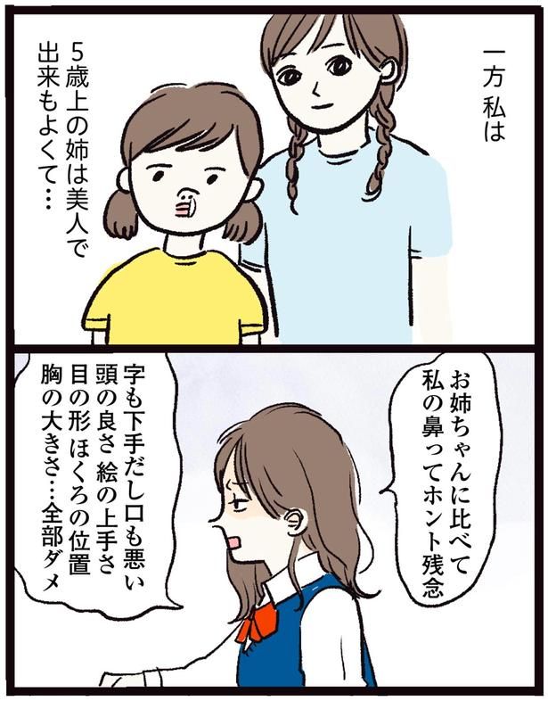 お姉ちゃんに比べて私の鼻ってホント残念 （C）まぼ／KADOKAWA