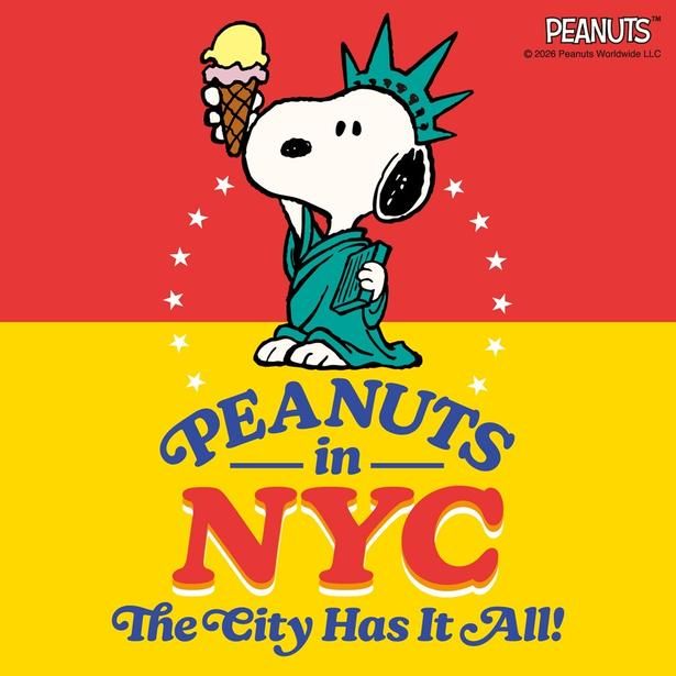 自由の女神に扮したスヌーピーが目印の「PEANUTS in NYC -The City Has It All!-」
