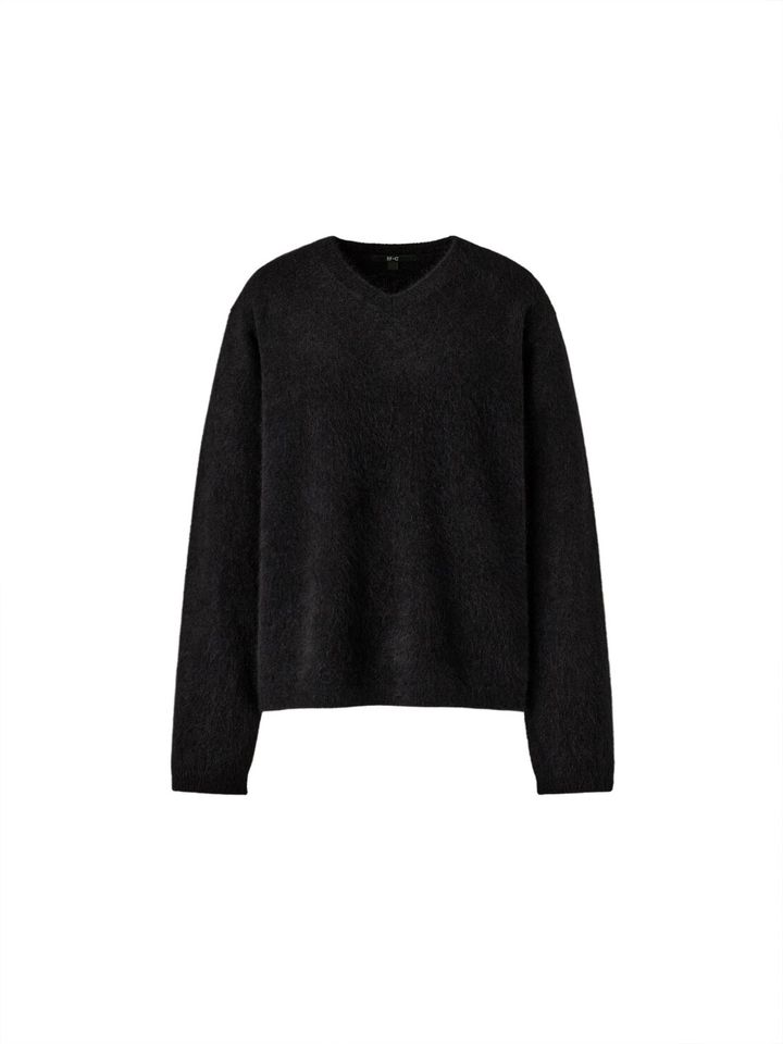 フラッフィカシミヤリラックスVネックセーター ¥12,990