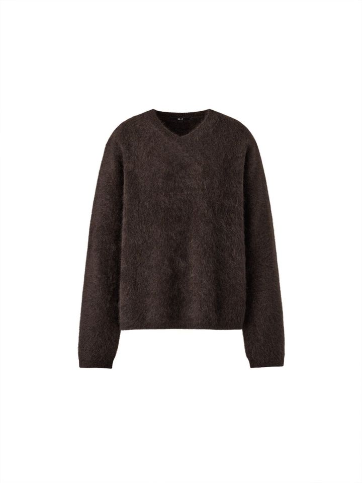 フラッフィカシミヤリラックスVネックセーター ¥12,990