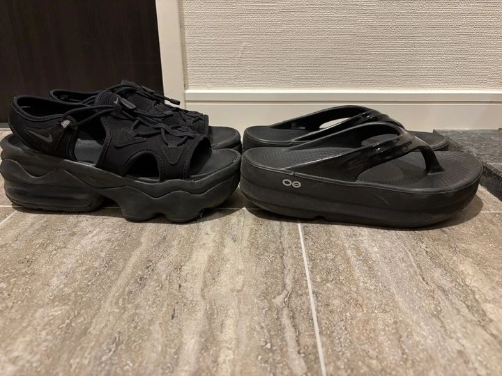 厚底OOFOSがちょっとしたお出かけに便利＆疲れ知らず Nikeの厚底サンダルと比較してみた_7