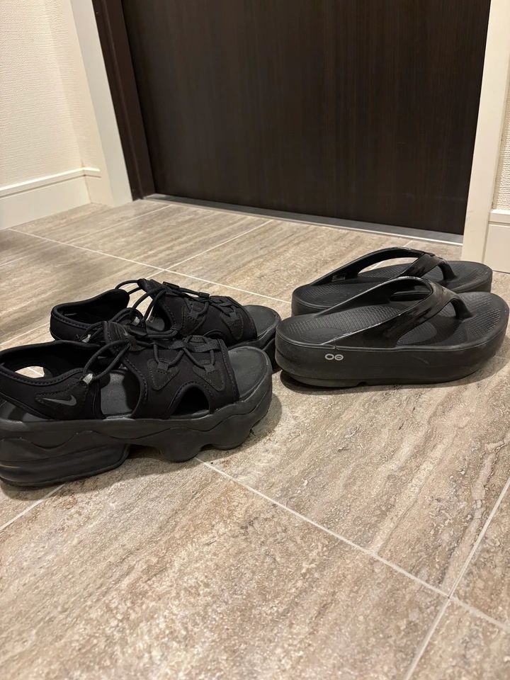 厚底OOFOSがちょっとしたお出かけに便利＆疲れ知らず Nikeの厚底サンダルと比較してみた_6