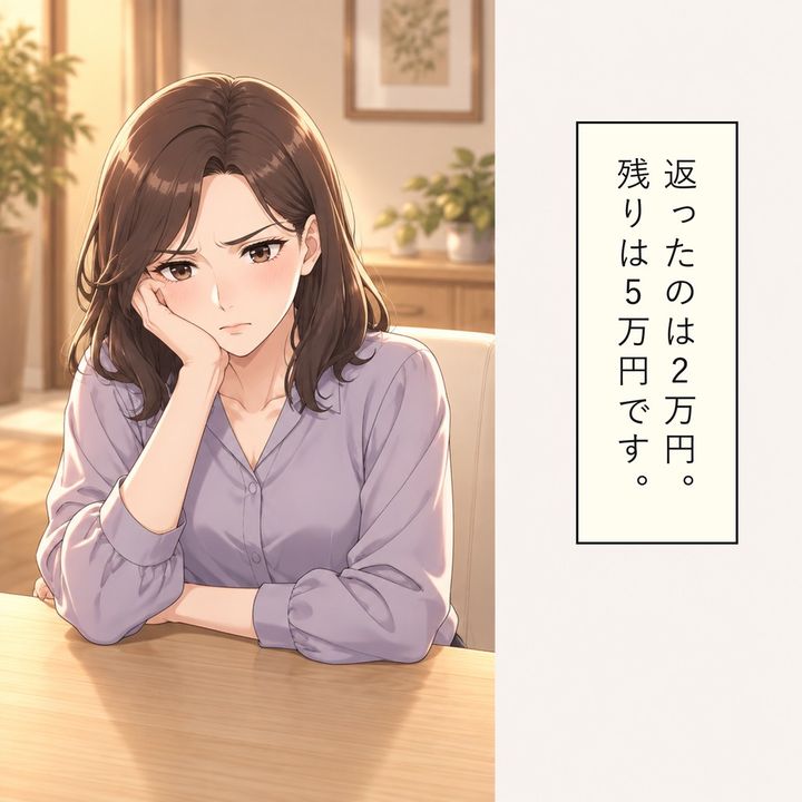 弟から返ったのは二万円で残り五万円は未返済です