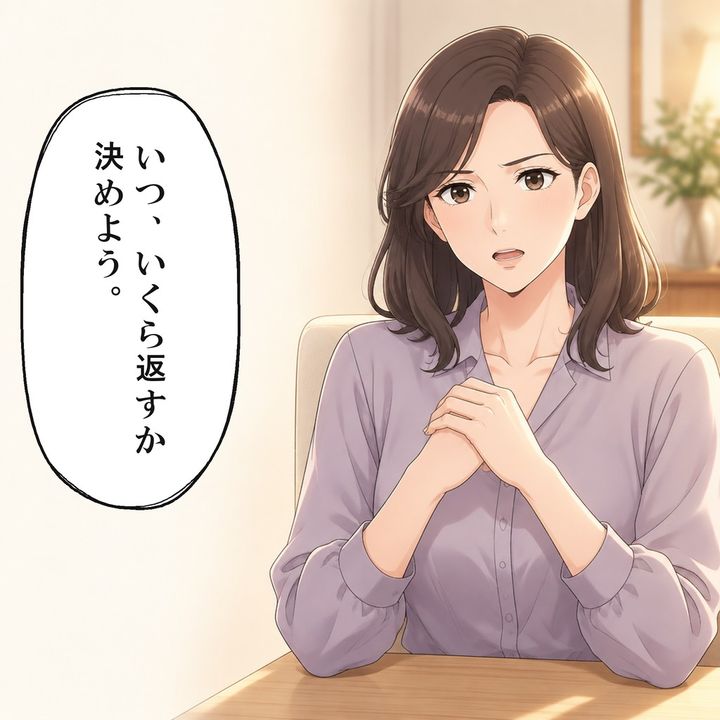 姉は返済する日と金額を具体的に決めようと促します