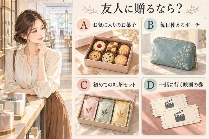 【心理テスト】友人への贈り物、どれを選ぶ？あなたの「喜ばせ方」をチェック