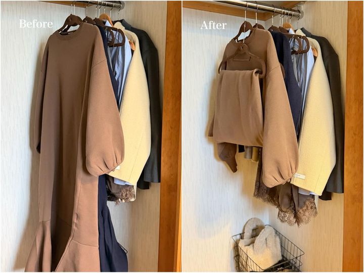 画像2: 【画像①】ロング丈はハンガー2本ですっきり収納