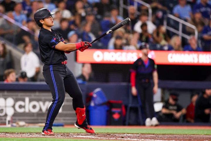 ブルージェイズ・岡本和真（C）Getty Images