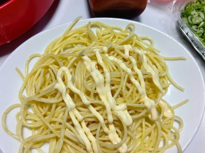 節約レシピ！ボリューム満点！たこ焼きがドーン！マヨたこ焼きスパゲティー