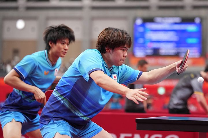 松島輝空、戸上隼輔ペア（C）Getty Images