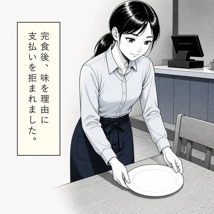 店員は料理を完食した客から支払いを断られます
