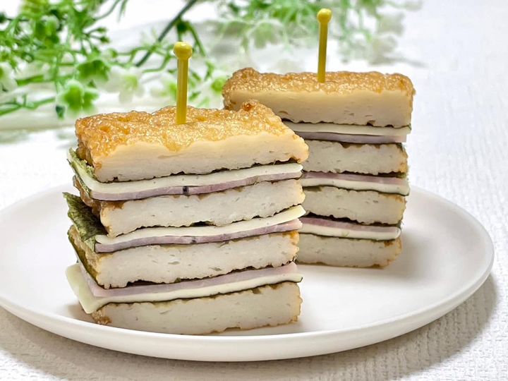 海苔ハムチーズのさつま揚げサンド