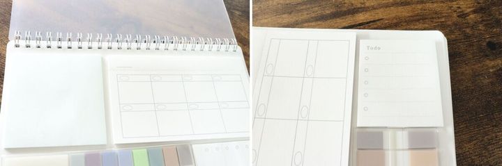 ノートにセットされたToDoリストとスケジュール表のふせん