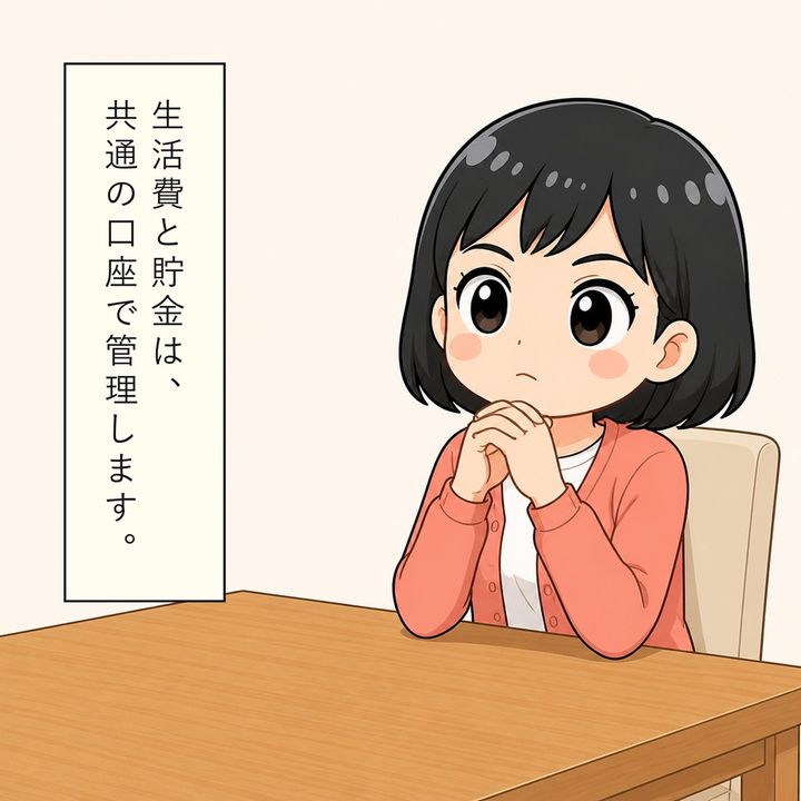 夫婦は生活費と貯金を共通の口座で管理しています