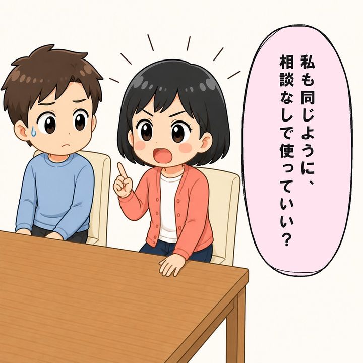 妻も同じように使っていいかと聞くと夫は黙ります