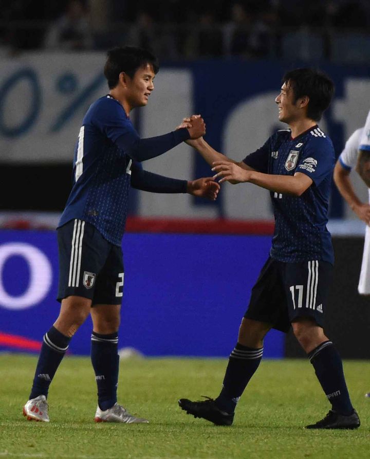 画像: エルサルバドル戦での久保と中島翔哉 (C)Getty Images