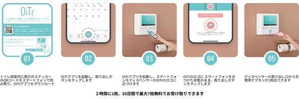 【千葉県】流山おおたかの森S.C.に「OiTr」設置！個室トイレで生理用ナプキンを常備・無料提供