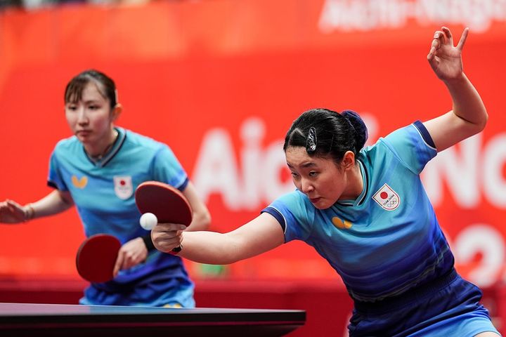 張本美和、早田ひな組（C）Getty Images